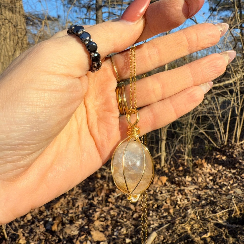 Golden Healer Quartz Crystal Necklace View 5